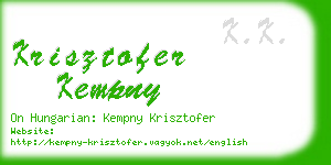 krisztofer kempny business card